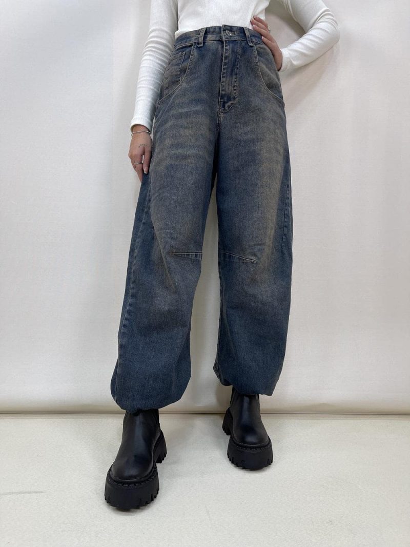 شلوار جین زنانه بالنی آبی