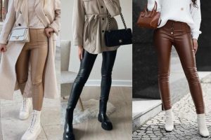 استایل با شلوار لگ چرم
