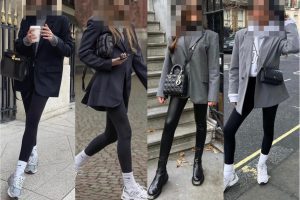 استایل با شلوار لگ با مانتو کوتاه کتی