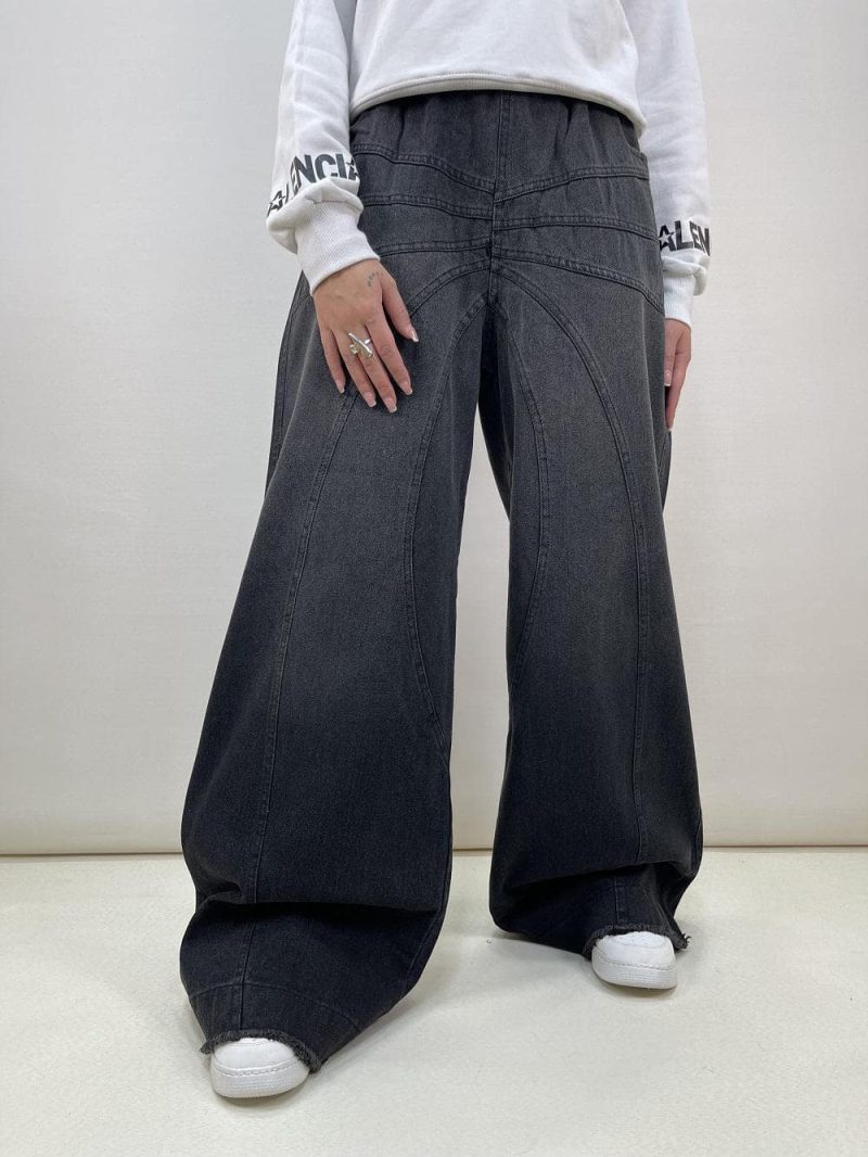 شلوار جین زنانه فول بگ مشکی