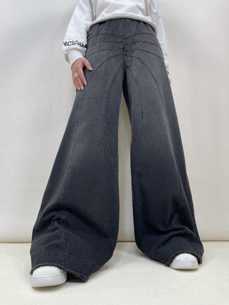 شلوار جین زنانه فول بگ مشکی