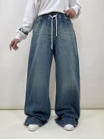 شلوار جین زنانه فول بگ آبی