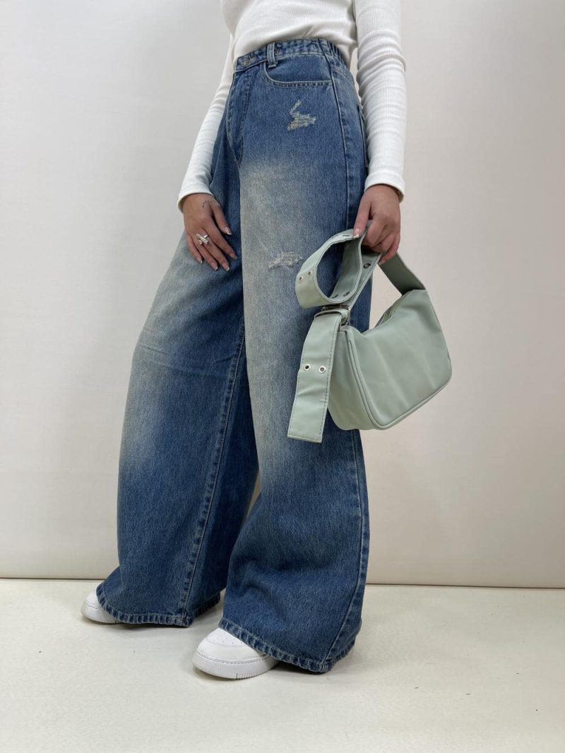 شلوار جین زنانه سوپر بگ آبی