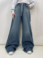 شلوار جین زنانه فول بگ آبی