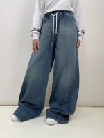 شلوار جین زنانه فول بگ آبی