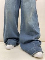 شلوار جین زنانه فول بگ آبی