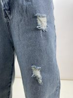 شلوار جین نیم بگ زنانه آبی