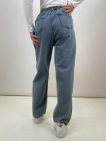شلوار جین نیم بگ زنانه آبی