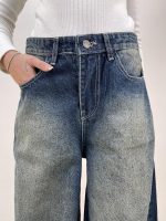 شلوار جین زنانه فول بگ آبی تینت