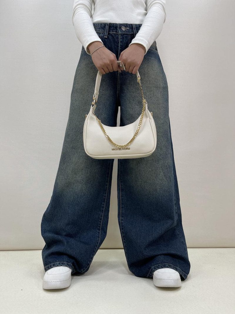 شلوار جین زنانه فول بگ آبی تینت