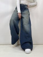 شلوار جین زنانه فول بگ آبی تینت