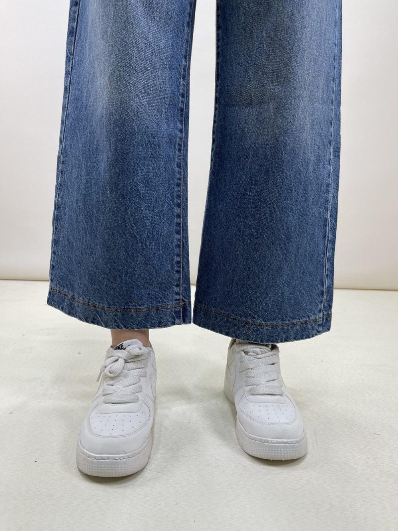 شلوار جین زنانه واید لگ آبی