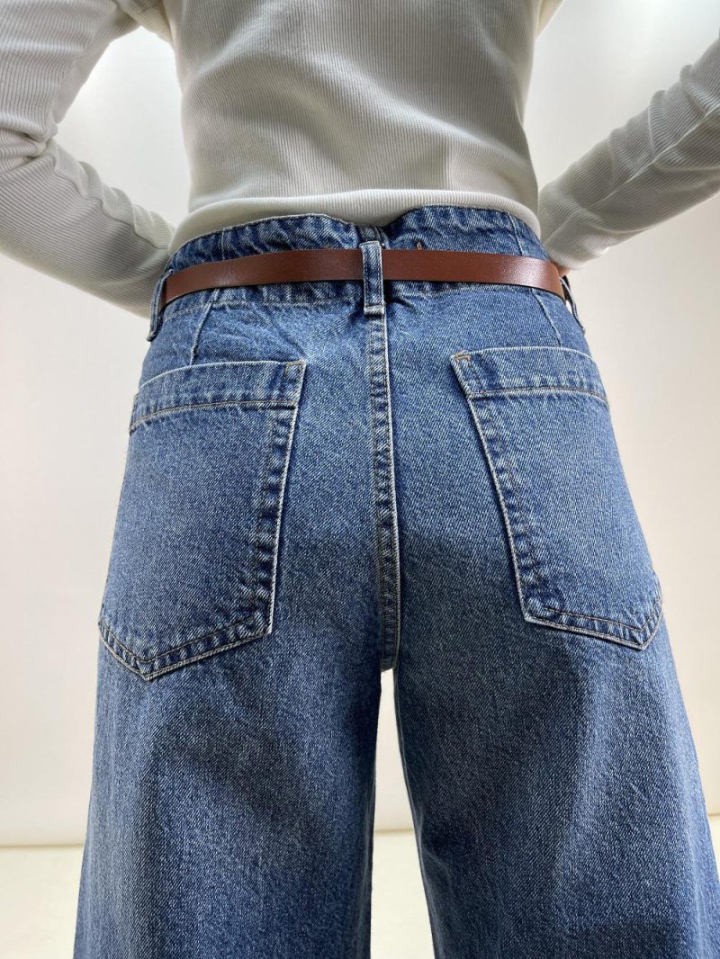 شلوار جین زنانه واید لگ آبی