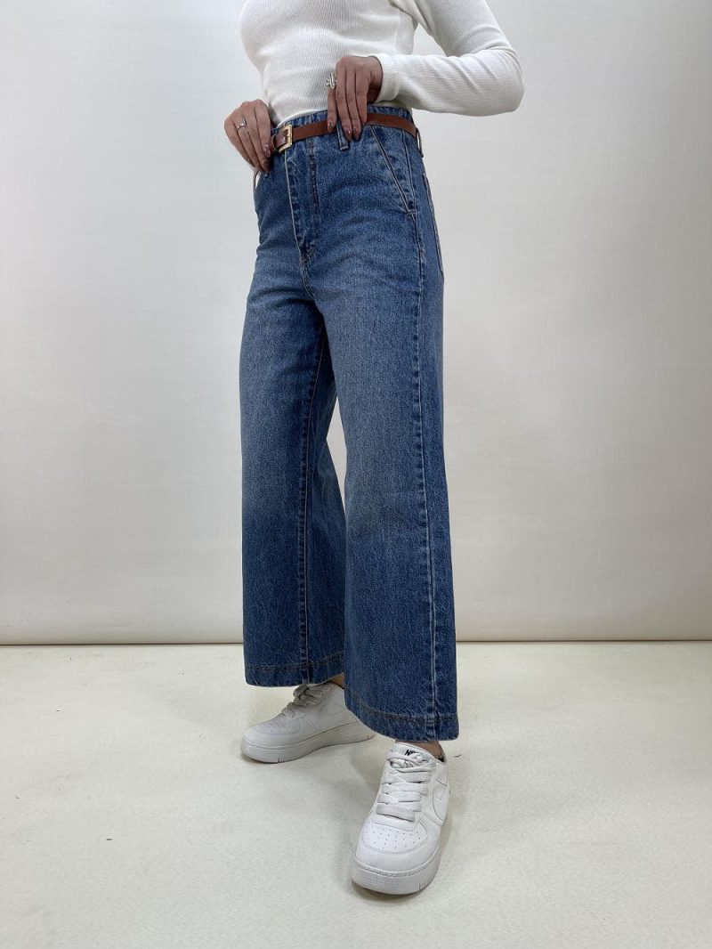 شلوار جین زنانه واید لگ آبی