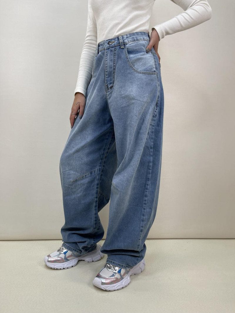 شلوار جین زنانه بالنی آبی