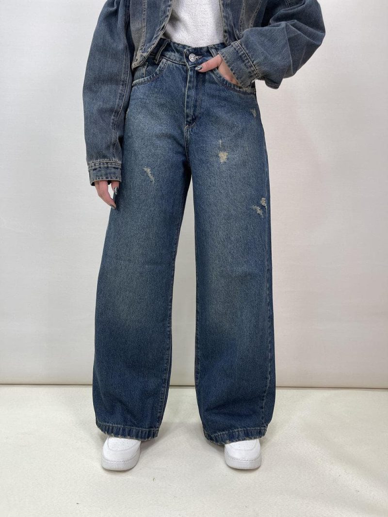 شلوار جین زنانه بگ سرمه ای