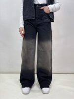 شلوار جین زنانه بگ زغالی تنت دار