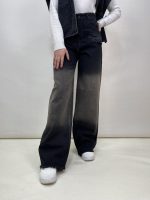 شلوار جین زنانه بگ زغالی تنت دار