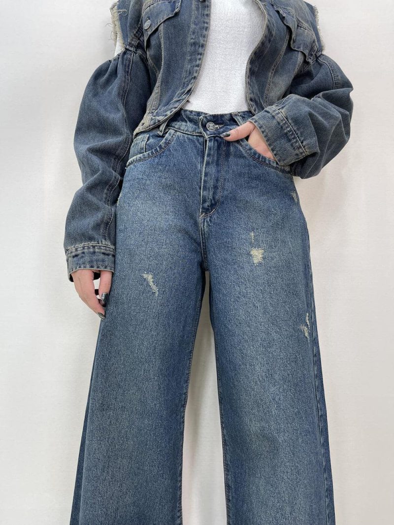 شلوار جین زنانه بگ سرمه ای