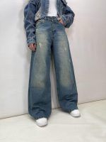 شلوار جین بگ زنانه آبی