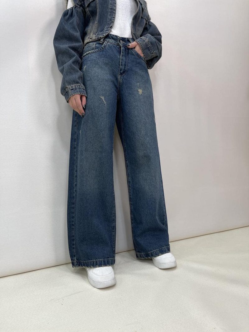 شلوار جین زنانه بگ سرمه ای