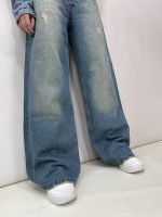 شلوار جین بگ زنانه آبی