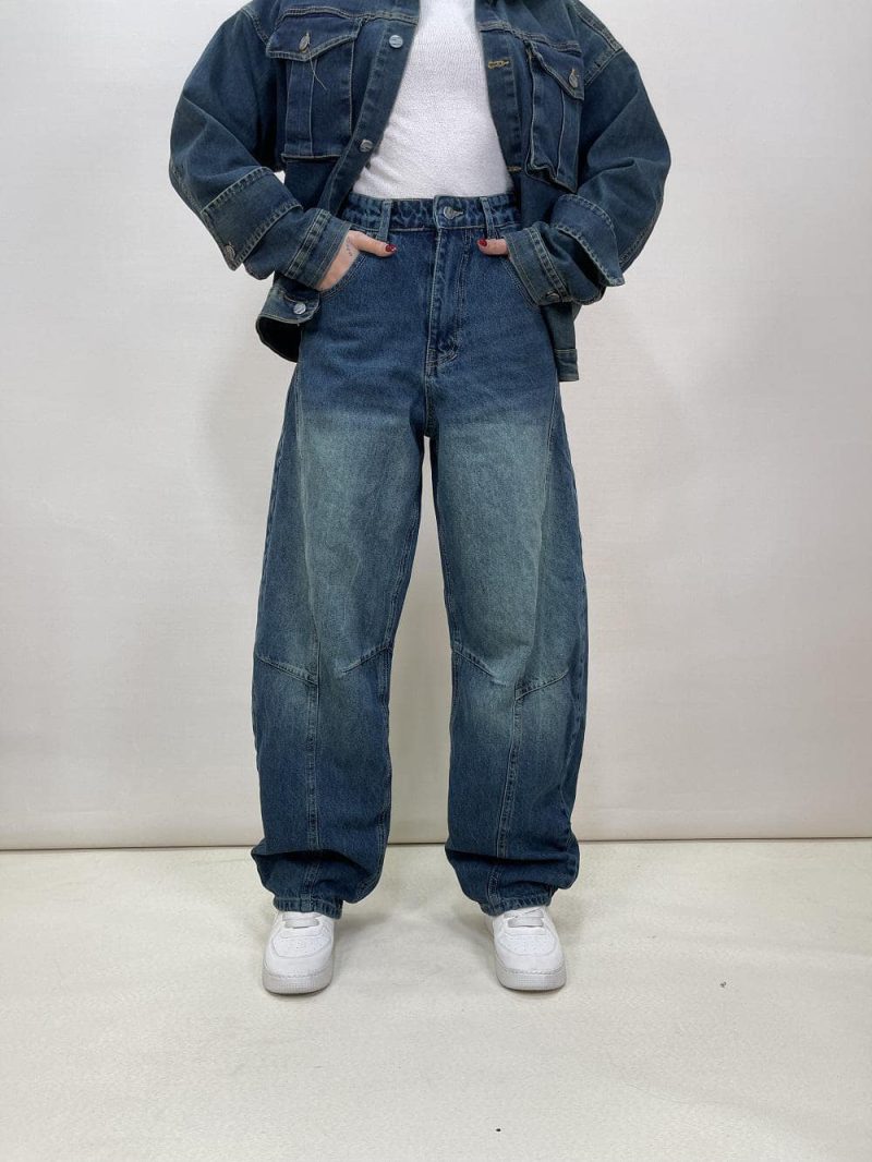 شلوار جین زنانه مام بالنی مکس تینت سبز