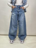 شلوار جین زنانه فول بگ آبی دمپا گت