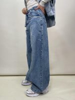 شلوار جین زنانه فول بگ آبی دمپا گت