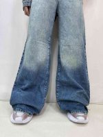 شلوار جین زنانه فول بگ آبی