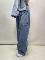 شلوار جین زنانه فول بگ آبی دمپا گت