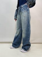 شلوار جین زنانه فول بگ آبی
