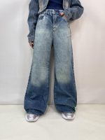 شلوار جین زنانه فول بگ آبی