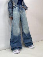 شلوار جین زنانه فول بگ آبی