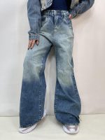 شلوار جین زنانه فول بگ آبی