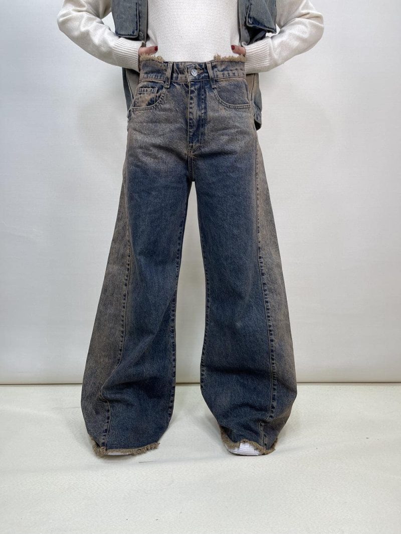 شلوار جین زنانه مدل بگ اسپنیش