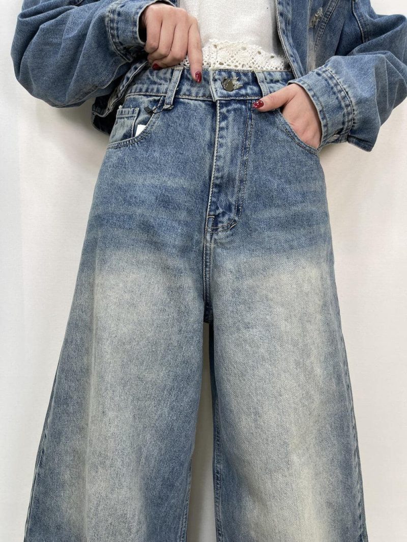 شلوار جین زنانه سوپر بگ آبی