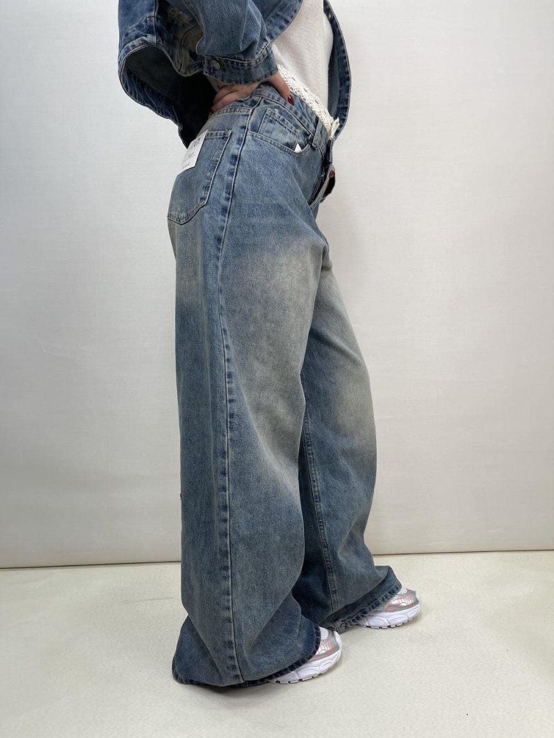 شلوار جین زنانه سوپر بگ آبی