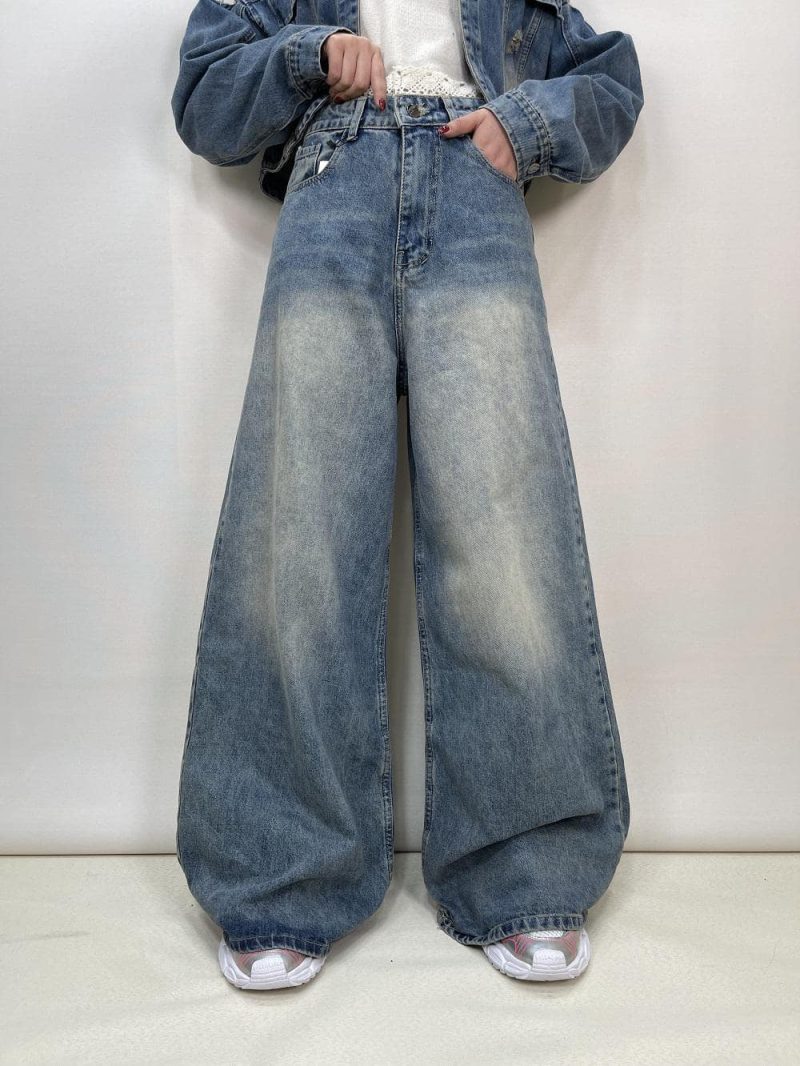 شلوار جین زنانه سوپر بگ آبی