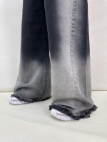 شلوار جین زنانه فول بگ شافل زغالی