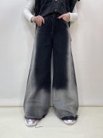 شلوار جین زنانه فول بگ شافل زغالی