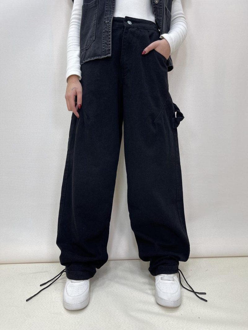 شلوار جین زنانه مام بالونی مکس مشکی