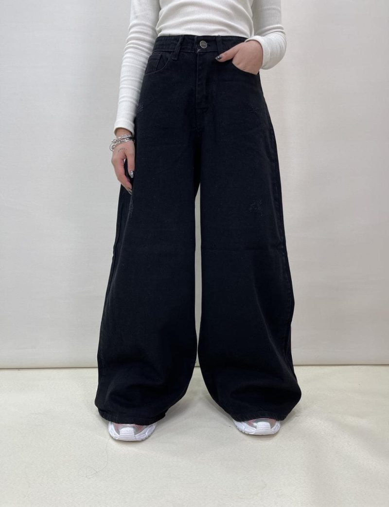 شلوار جین زنانه سوپر بگ مشکی