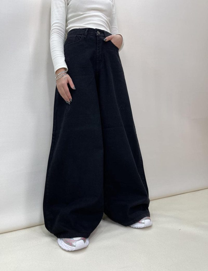 شلوار جین زنانه سوپر بگ مشکی