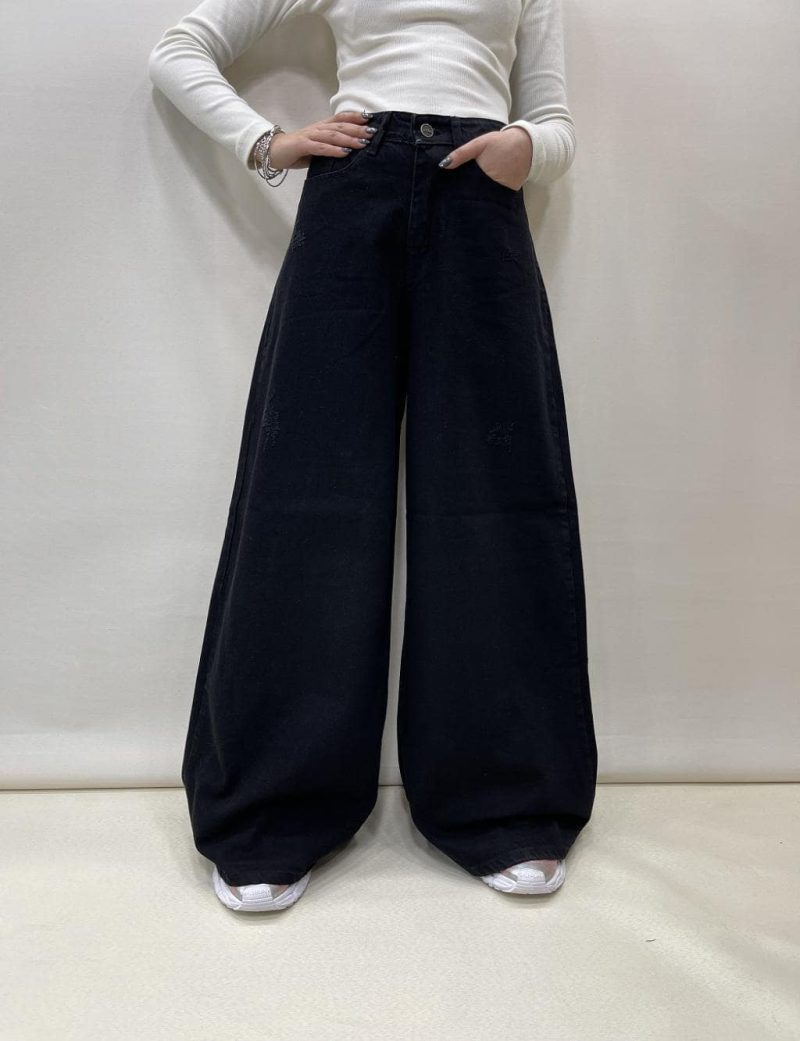 شلوار جین زنانه سوپر بگ مشکی