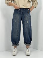 شلوار جین زنانه بالونی آبی