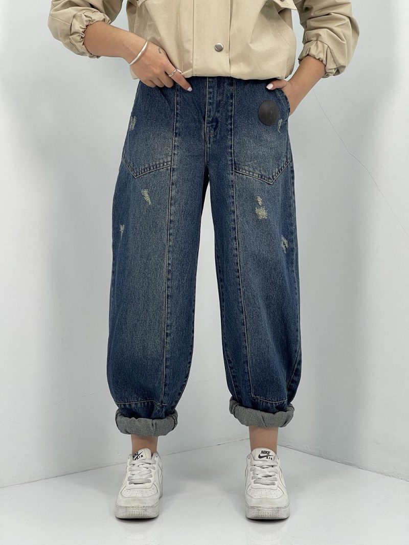 شلوار جین زنانه بالونی آبی