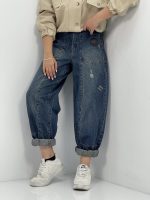 شلوار جین زنانه بالونی آبی