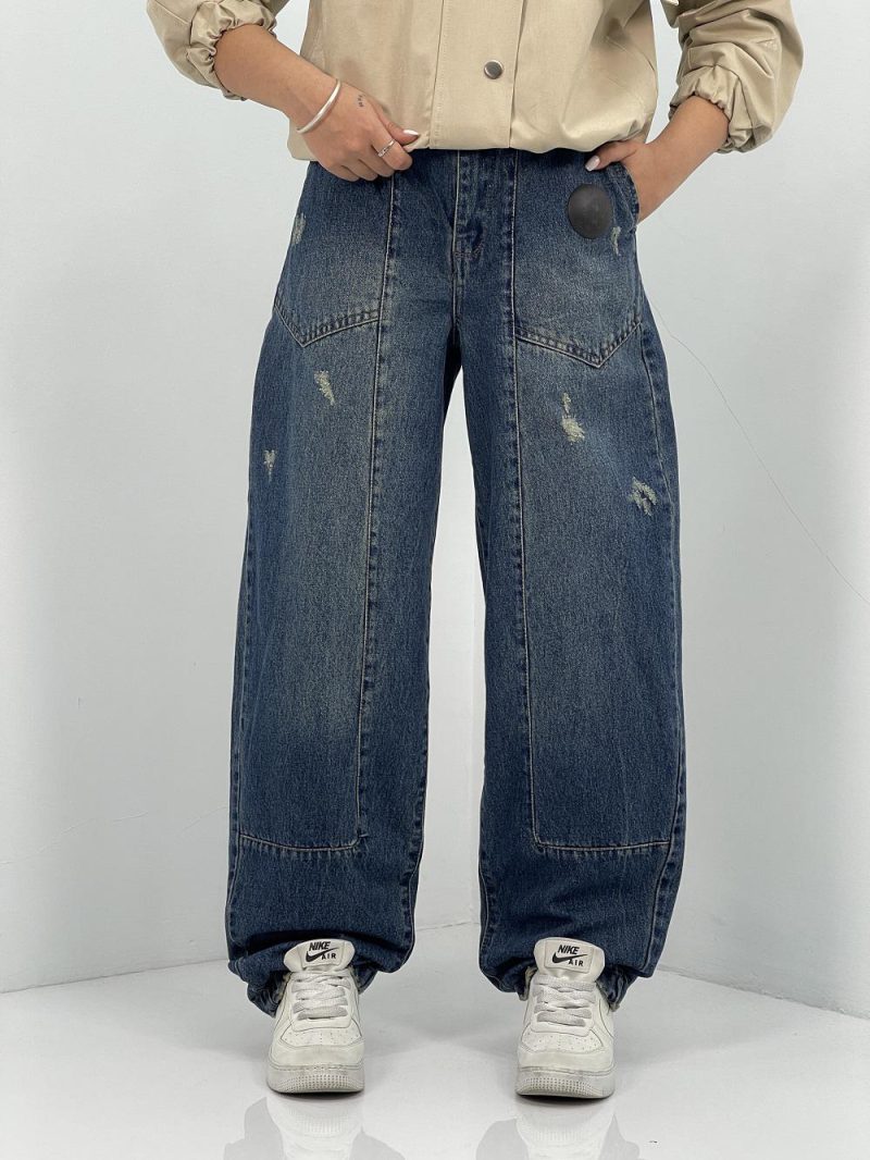 شلوار جین زنانه بالونی آبی