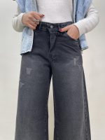 شلوار جین زنانه فول بگ شافل زغالی